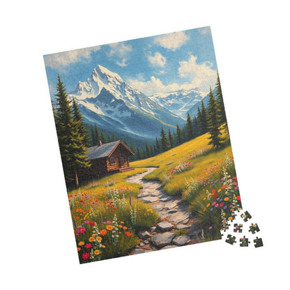 Mountain Cottage Illustration Puzzle, Nature Scene Jigsaw, 110-1014 Pieces, Gift for Nature Lovers, Family Fun, Relaxation Activity Puzzle The Puzzle Chest