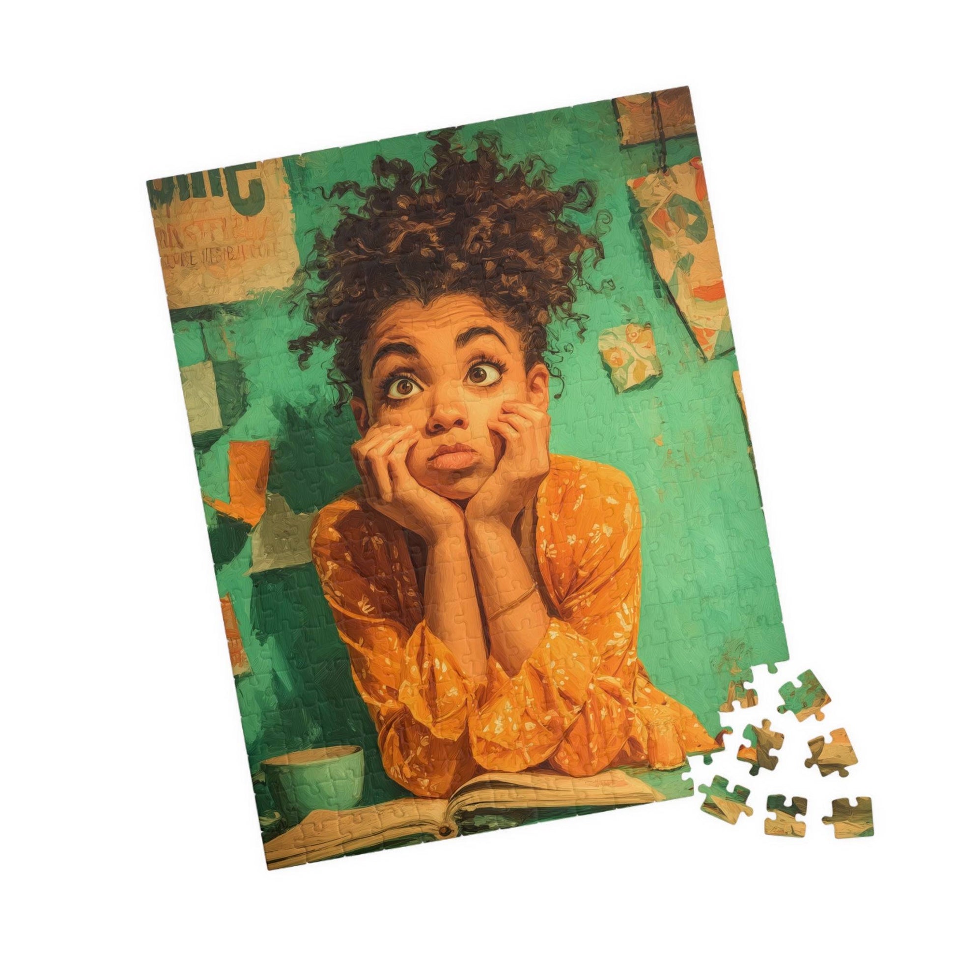 African American Quiet Moments Jigsaw Puzzle: Black Girl Reading, Afrocentric Childhood in Soft Pastels 252 pcs (Vertical) Puzzle The Puzzle Chest