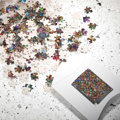 Sparkling Rings Collage Jigsaw Puzzle – Overlapping Gemstone Jewelry Puzzle The Puzzle Chest