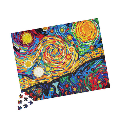Colorful Artistic Puzzle for Adult, Vibrant Starry Night Design, Abstract Jigsaw Game Puzzle The Puzzle Chest