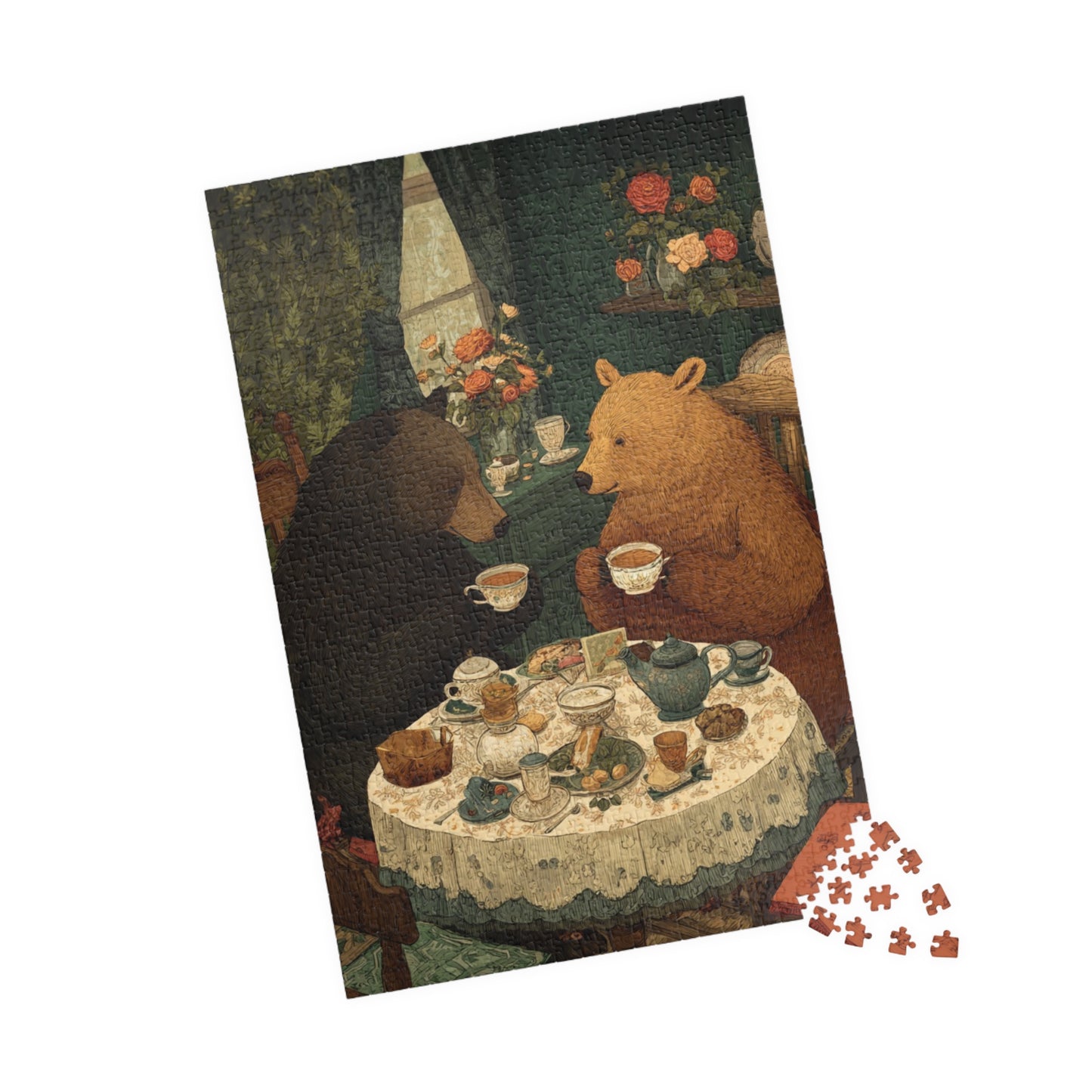 Bear Bash in Retro Style – Mid-Century Tea Party Puzzle for Vintage Lovers, Animal Themed Jigsaw Game 1014 pcs (Vertical) Puzzle The Puzzle Chest