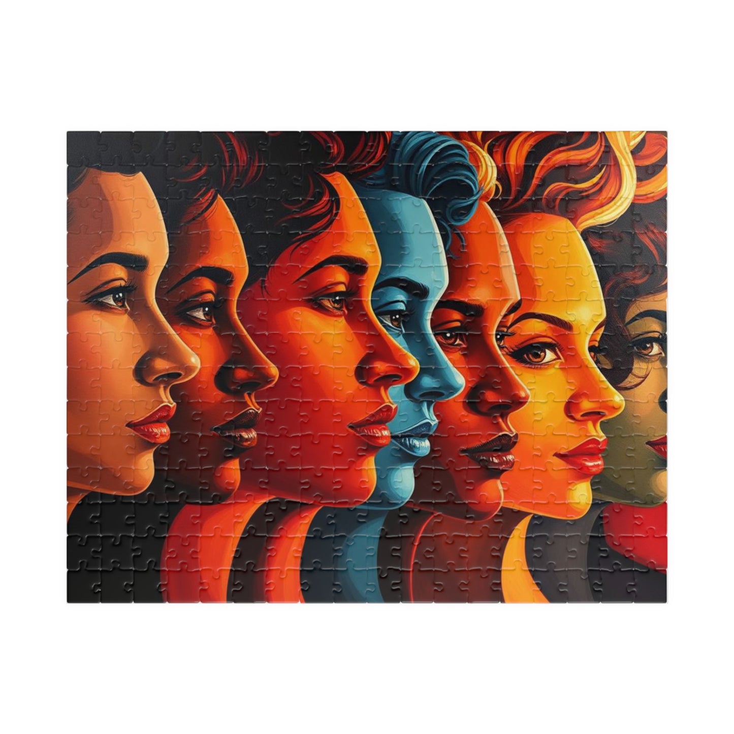 Human Tapestry Jigsaw Puzzle, Diversity Silhouette Puzzle, Face Collage Puzzle, Puzzle Lover Gift for Friend, Family Bonding, Mind Challenge 252 pcs (Horizontal) Puzzle The Puzzle Chest