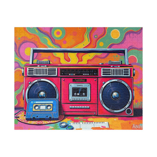 Retro Boombox Puzzle - Pop Art Jigsaw Game, Fun Family Activity, Music Lover Gift, Vintage Vibe, Home Entertainment, Perfect for Game Night 520 pcs (Horizontal) Puzzle The Puzzle Chest