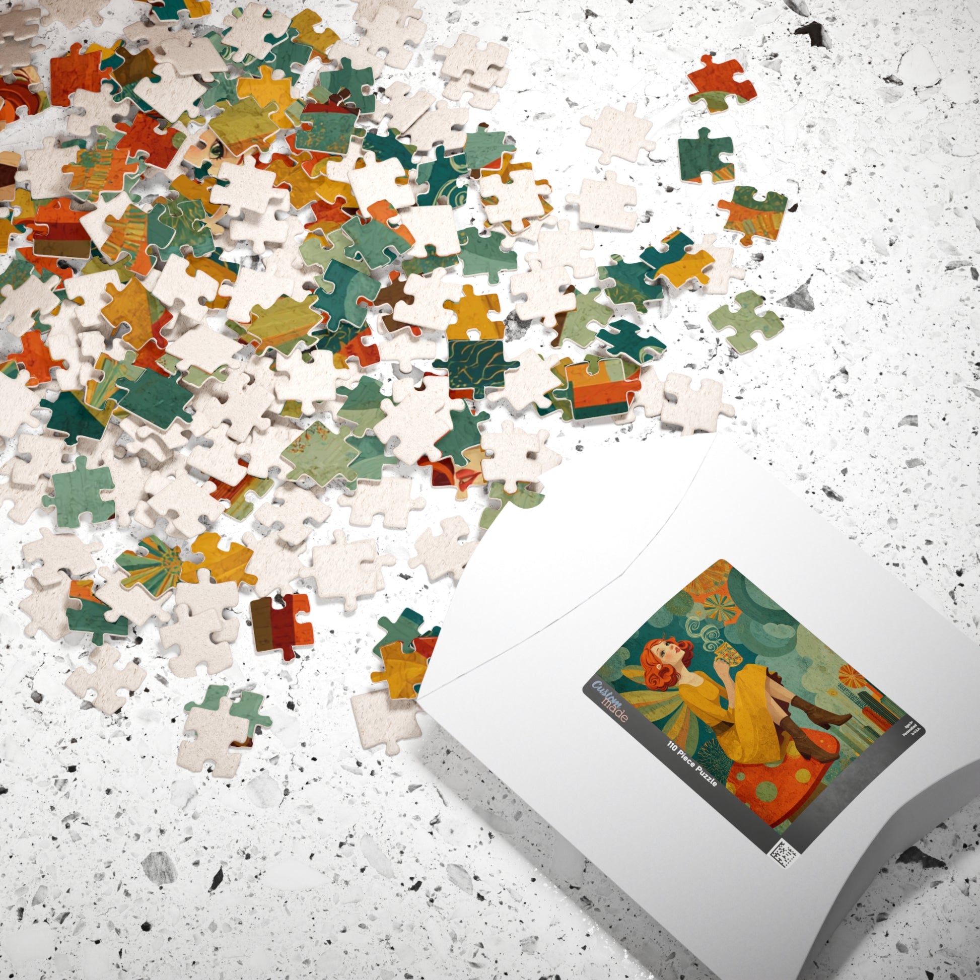 Retro 1970s Fairy Jigsaw Puzzle – Vintage Toadstool Fantasy Art, Nostalgic Autumn Illustration Puzzle The Puzzle Chest