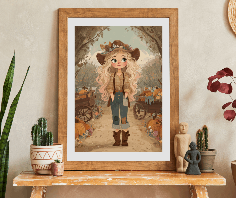2010s Autumn Cowgirl Jigsaw Puzzle - Hipster Orchard, Fall Theme Game for Family Game Night, Puzzle Lover Gift for Halloween & Thanksgiving Puzzle The Puzzle Chest