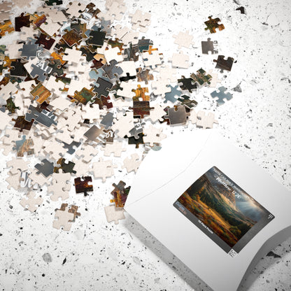 Faith Moves Mountains Jigsaw Puzzle - Inspirational Bible Quote Matthew 17:20, Gift for Christian Nature Lover, Spiritual Gift Puzzle The Puzzle Chest