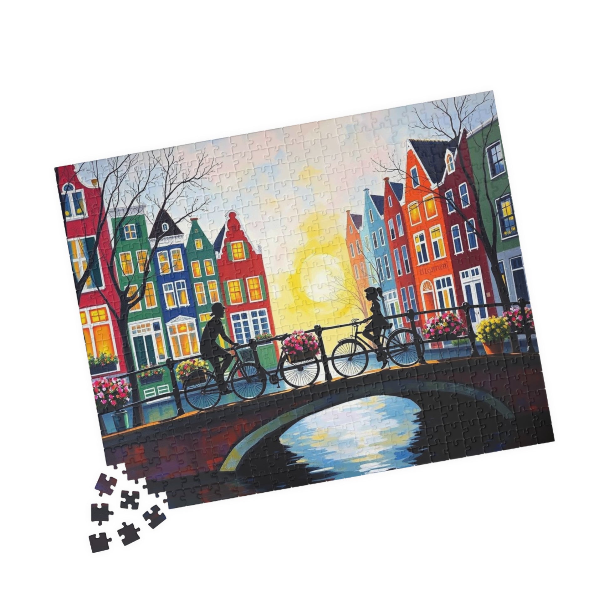 Amsterdam Bicycle Ride Jigsaw Puzzle - 110-1014 Pieces, Perfect for Family Fun, Game Nights, Art Lovers, Holiday or Birthday Gift Idea The Puzzle Chest