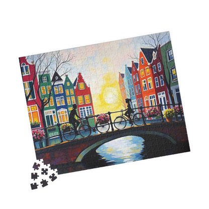 Amsterdam Bicycle Ride Jigsaw Puzzle - 110-1014 Pieces, Perfect for Family Fun, Game Nights, Art Lovers, Holiday or Birthday Gift Idea The Puzzle Chest