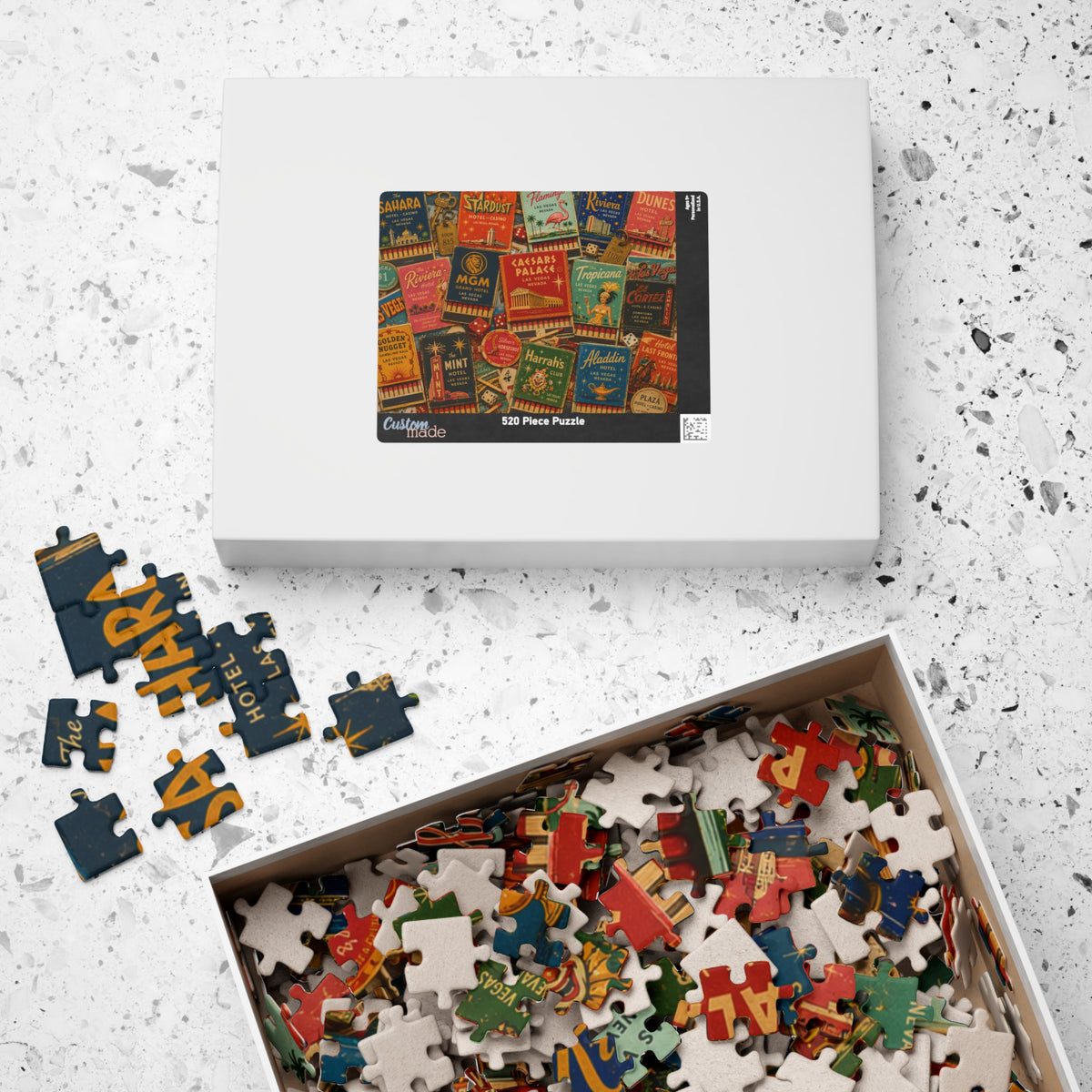 Vintage Las Vegas Matchbook Puzzle | Retro Casino Memorabilia Jigsaw | Classic Strip Neon Nostalgia Puzzle The Puzzle Chest