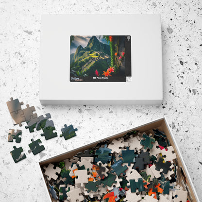 Machu Picchu Historic Landmark Puzzle, Jungle Vines Tropical Flowers, South American Travel Jigsaw Game, Nature Inspired Puzzle Lover Gift Puzzle The Puzzle Chest