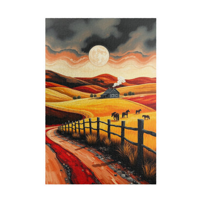 Sunset Pastoral Scene Puzzle - Tranquil Jigsaw for Family Fun, Gift for Friends, Home Decor, Cozy Nights 1014 pcs (Vertical) Puzzle The Puzzle Chest