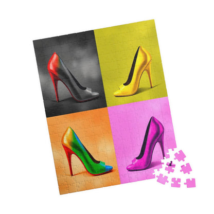 Fashionable High Heel Shoe Puzzle - Colorful Footwear Fun, Gift for Shoe Lovers, Family Game Night, Womens Day, Unique LGBTQ+ Art Print