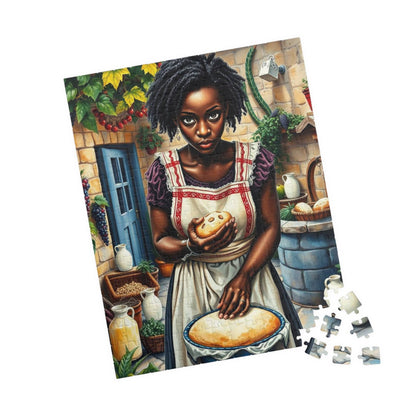 Country Kitchen Jigsaw Puzzle – Black Woman Baking Bread, Afrocentric Gift for Indoor Activity, Family Fun, Holiday or Birthday 252 pcs (Vertical) Puzzle The Puzzle Chest