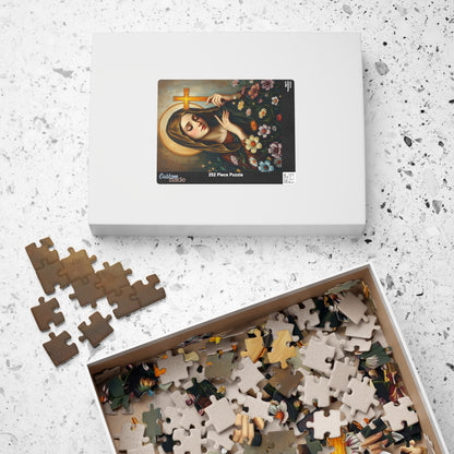 Artistic Religious Puzzle - Saint Therese 110/252/520/1014 Piece, Ideal for Family Game Night, Gifts, and Home Decor, Meditation, Art Lovers Puzzle The Puzzle Chest
