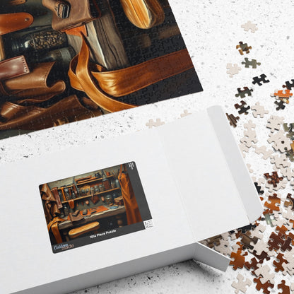 Rustic Leatherworking Bench Puzzle (110-1014 Piece), Leathercraft Work Studio Jigsaw Game, Relaxing Activity for Craft and Puzzle Enthusiast Puzzle The Puzzle Chest