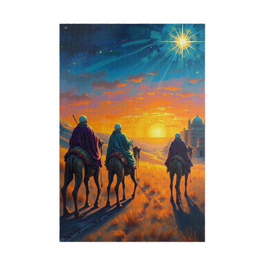 Three Wisemen Jigsaw Puzzle, Journey to Bethlehem Game for All Ages, Christmas Holiday Activity Gift Religious Home Entertainment Family Fun