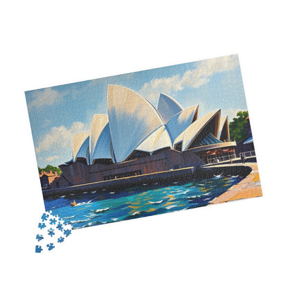 Sunny Day Sydney Opera House Puzzle, Famous Landmark Jigsaw Game, Art Lovers and Enthusiasts, Unique Gift for Traveler, Entertaining Pastime Puzzle The Puzzle Chest