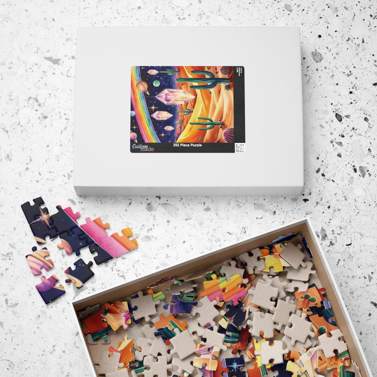 Trippy Desert Dreams Puzzle, Surreal Landscape Night Sky Jigsaw Adult Game, Mind-Bending Puzzle Enthusiast Gift, Unique Psychedelic Art Puzzle The Puzzle Chest