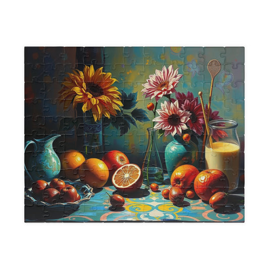 Floral Still Life Jigsaw Puzzle | 110-1014 Piece Vintage Style Fruit Art Design, Family or Solo Fun, Gift for Puzzle Lover Art Enthusiast