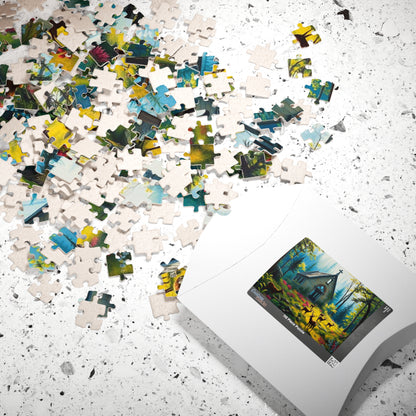 Sancturary Reclaimed Jigsaw Puzzle - Collapsed Chapel in Forest, Deer Puzzle, Gothic Puzzle, Serene Nature Puzzle, Wildlife Art Print Puzzle The Puzzle Chest