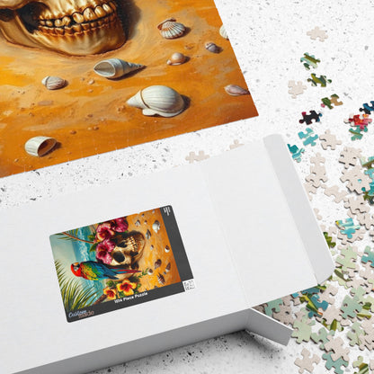 Colorful Parrot Skull Puzzle, Fun Nature Theme Jigsaw Game for Adults, Family Game Night, Beach Lover and Puzzle Enthusiast Holiday Gift Puzzle The Puzzle Chest