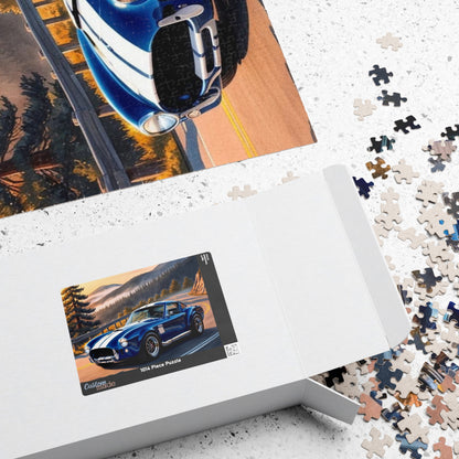 Vintage Car Puzzle, 1965 Cobra 427, Classic Muscle Car on a Scenic Mountain Road Jigsaw Game Puzzle The Puzzle Chest