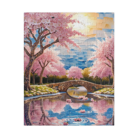 Charming Cherry Blossom Puzzle, 110-1014 Piece Floral Landscape Jigsaw Game, Nature Lover Gift, Family Activity, Seasonal Fun 110 pcs (Vertical) Puzzle The Puzzle Chest