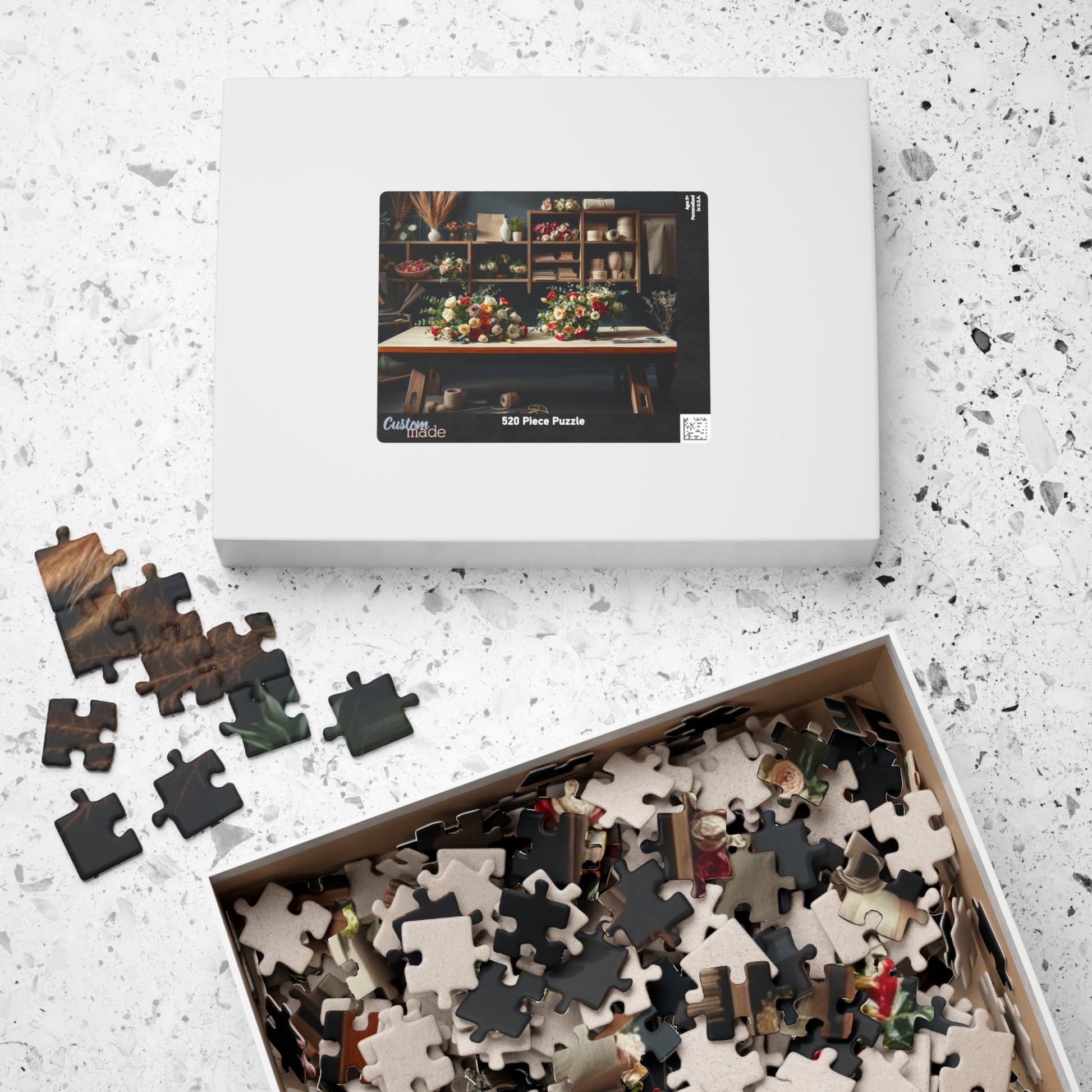 Floral Arrangement Workshop Puzzle, Cozy Flower Studio Bouquet Making Scene Jigsaw Game, Challenging Relaxing Activity, Mindfulness, Gift Puzzle The Puzzle Chest