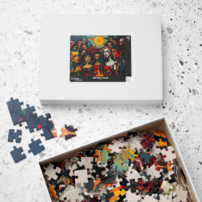 Artistic Halloween-Themed Puzzle, Colorful Character Collage, Perfect for Family Game Night or Solo Fun, Halloween Gift for Puzzle Lover Puzzle The Puzzle Chest