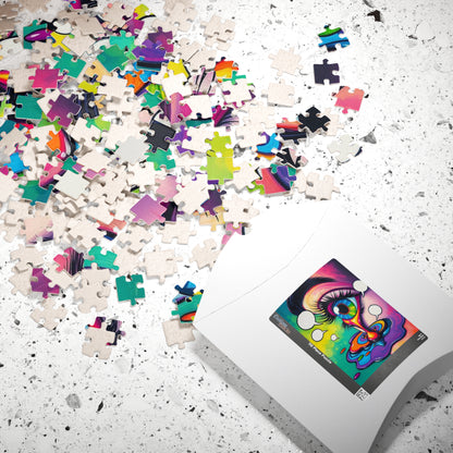 Comic Eye Jigsaw Puzzle - Vibrant Pop Art Jigsaw Game for Adults, Multicolored Tears Speech Bubbles, Family Home Entertainment Brain Teaser Puzzle The Puzzle Chest