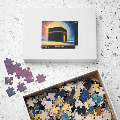 Serene Kaaba Jigsaw Puzzle Vibrant Desert Scene, Mindfulness Activity, Islamic Art Puzzle Home Entertainment, Family Fun, Gift for Him/Her
