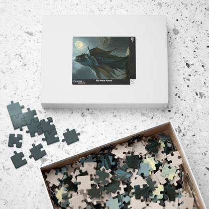 Gothic Puzzle, Banshee Design 110-1014 Piece Jigsaw, Moonlit Village Windswept Cliff Silver Gray Shroud, Unique Gift Idea, Relaxing Activity Puzzle The Puzzle Chest