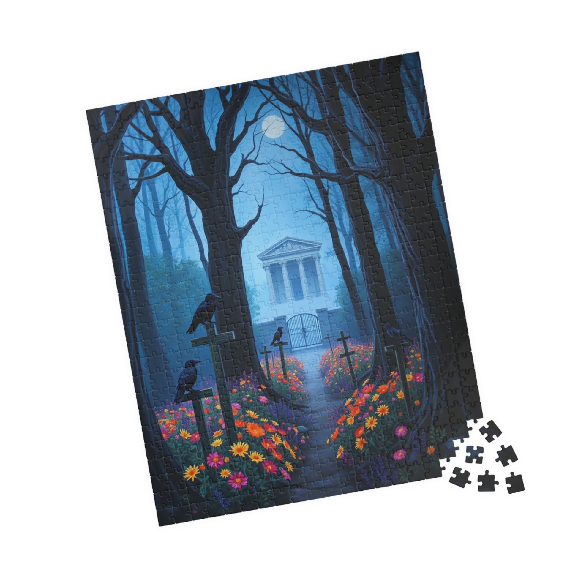 Mystical Graveyard Puzzle - 110, 252, 520, 1014-piece, Halloween Decor, Gothic Art, Relaxing Activity, Gift for Puzzle Lovers, Home Decor Puzzle The Puzzle Chest