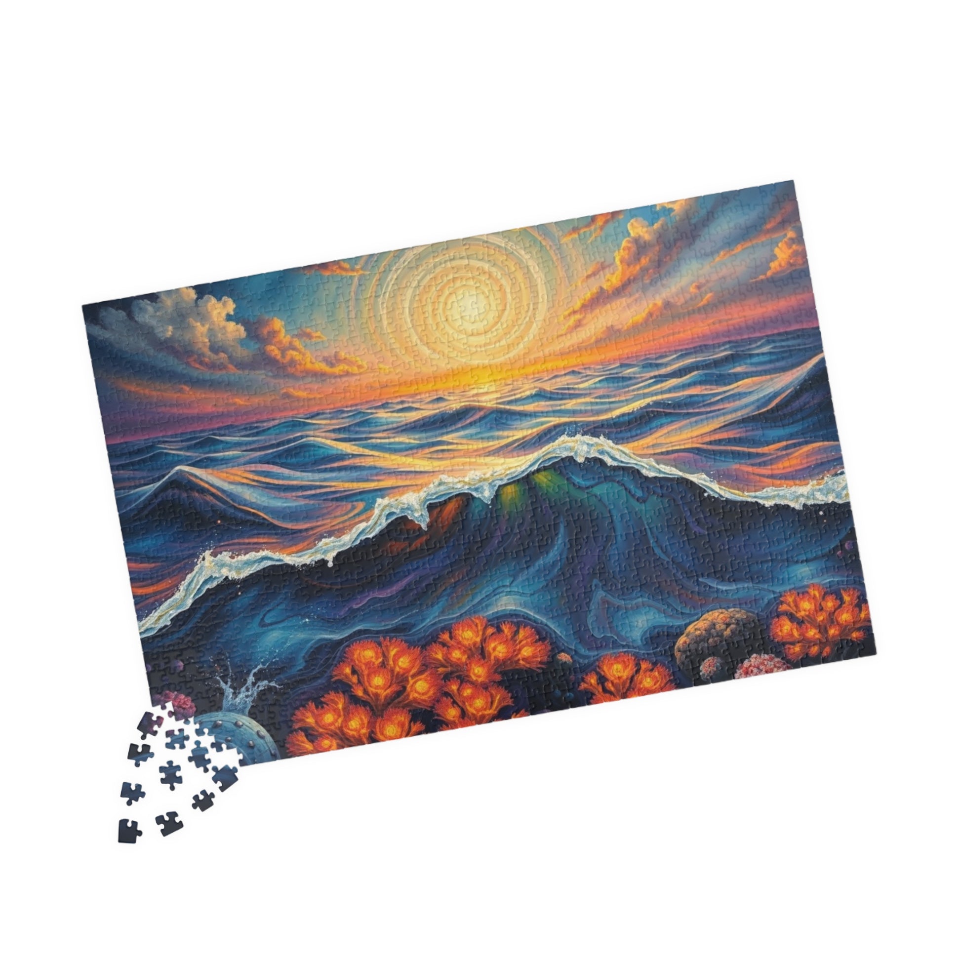 Ocean Sunset Jigsaw Puzzle, 110, 252, 520, 1014-piece Landscape, Family Game Night, Gift for Beach Lover and Friends Puzzle The Puzzle Chest