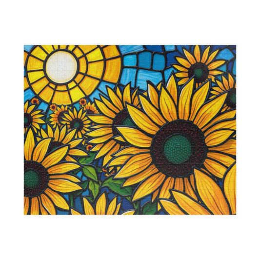 Bright Floral Horizon Sunflower Field Puzzle, Nature Art Landscape Jigsaw Game for Family Game Night, Adult Puzzle Lover Gift, Brain Teaser