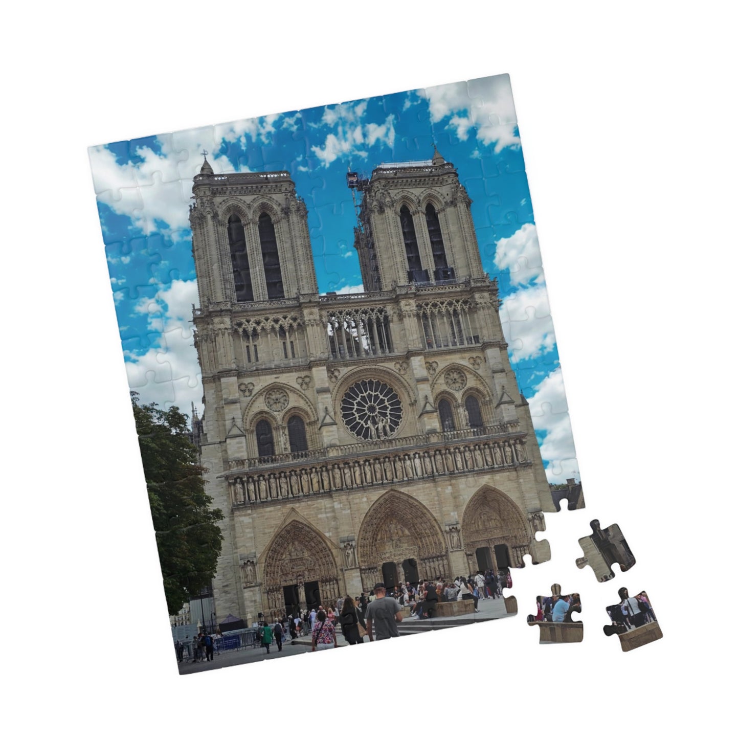 Notre Dame Cathedral Jigsaw Puzzle - Realistic Historical Landmark, Paris France Famous Monument Church, French Gothic Architecture 110 pcs (Vertical) Puzzle The Puzzle Chest