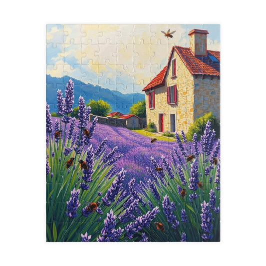 Lavender Field Puzzle, Tranquil Landscape Jigsaw, Gift for Nature Lovers, Home Decor, Family Activity, 110-1014 Pieces 110 pcs (Vertical) Puzzle The Puzzle Chest