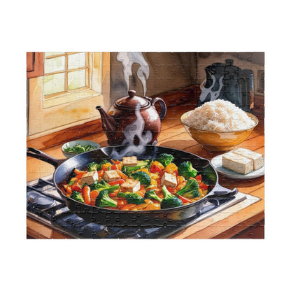 Cozy Kitchen Scene Jigsaw Puzzle, Food Lover Gift for Friend Cooking Enthusiast, Indoor Activity, Family Game Night, Holiday Present 252 pcs (Horizontal) Puzzle The Puzzle Chest