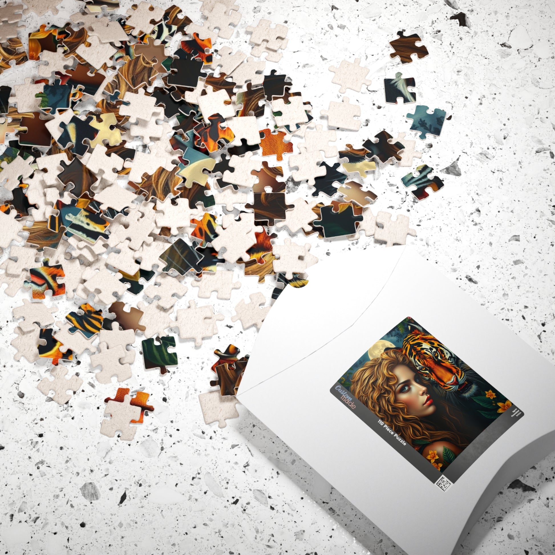 Tiger and Beauty Puzzle, Animal Art Adult Jigsaw Game for Relaxation, Home Entertainment, Creative Gift Idea Nature Lover, Family Game Night Puzzle The Puzzle Chest