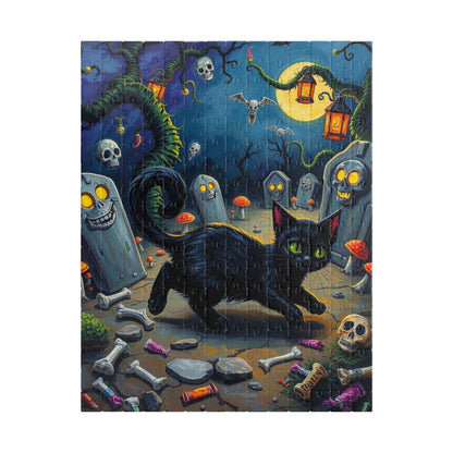 Tailspin Grave Mischief Jigsaw Puzzle - Spooky Cat Puzzle, 110-1014 Piece Halloween Gift, Cat Lover Decor, Family Activity Haunted Night Fun
