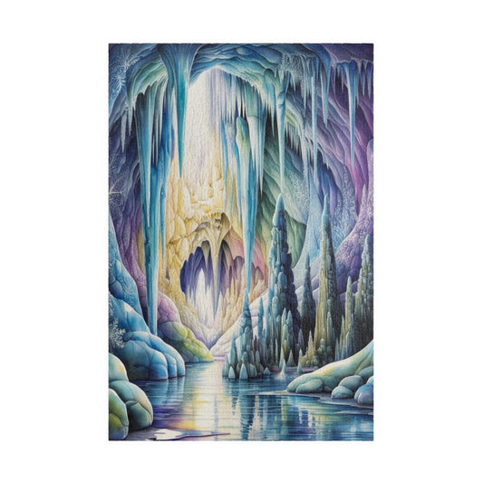 Ice Cave Trippy Puzzle | 110-1014 Piece Fantasy Jigsaw Game for Adult | Challenging Puzzle Perfect for Cozy Night, Family Bonding, and Gifts 1014 pcs (Vertical) Puzzle The Puzzle Chest