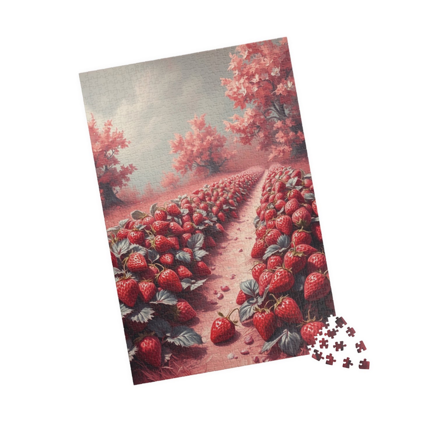 Mystic Strawberry Patch Jigsaw Puzzle (110-1014 Piece) - Surreal Infrared Tones, Enchanting Atmosphere, Dreamlike Puzzle, Fun Family 1014 pcs (Vertical) Puzzle The Puzzle Chest