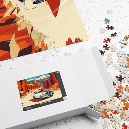 Vintage Muscle Puzzle | Desert Car Road Trip Scene Jigsaw Game