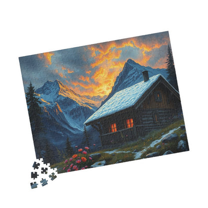 Mountain Cabin Puzzle - Cozy Atmosphere, Nature Lovers Gift, Family Activity, Mindful Challenge, 110 to 1014-Piece Options Puzzle The Puzzle Chest