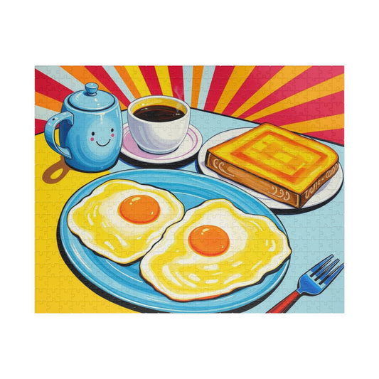 Breakfast Delight Puzzle | Fun Morning Scene Pop Art Jigsaw for Family Game Night, Gift for Food Lovers, Home Entertainment 520 pcs (Horizontal) Puzzle The Puzzle Chest
