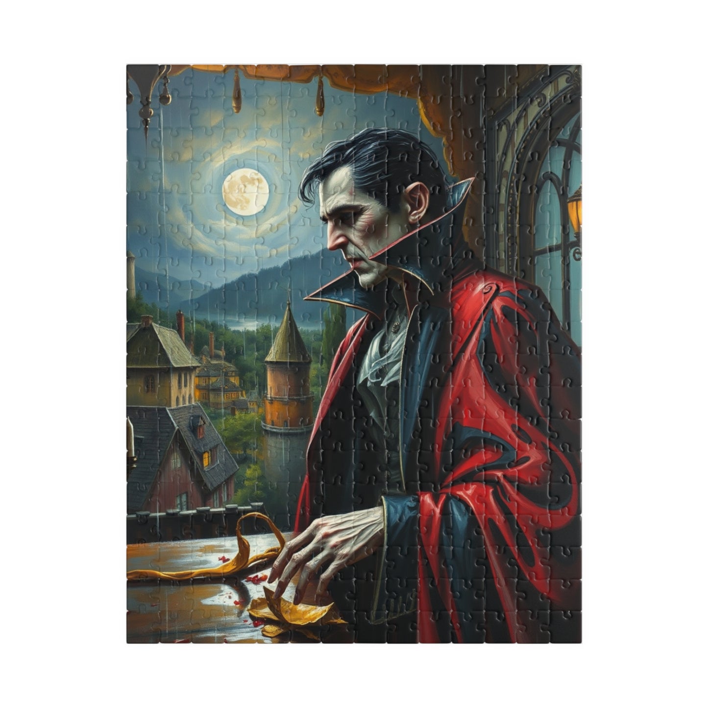 Gothic Vampire Puzzle, Perfect for Halloween, Horror Decor, Family Game Night, Unique Gift, 110-1014-piece Options 252 pcs (Vertical) Puzzle The Puzzle Chest