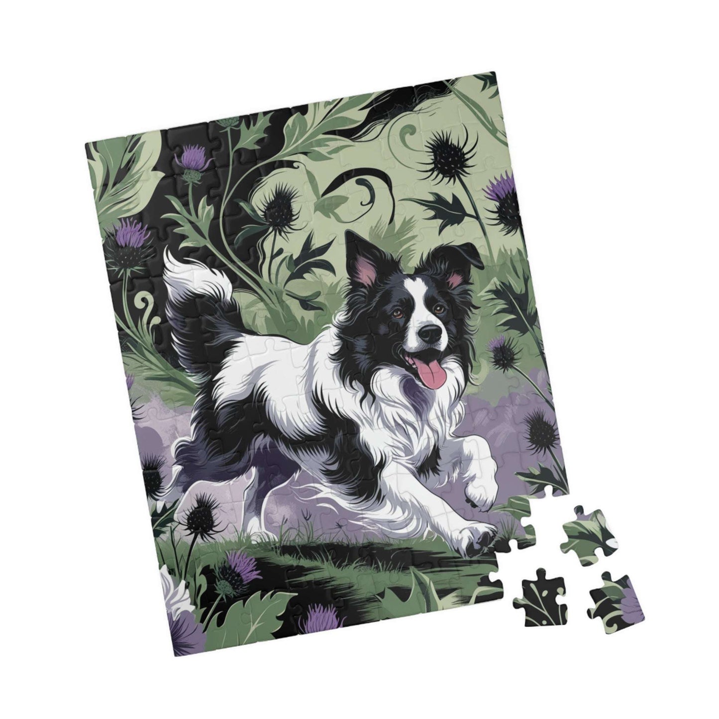 Vintage Border Collie Jigsaw Puzzle, 110 252 520 1014-Piece, Brain Teaser, Gift for Dog Lover Puzzle Enthusiast, Quiet Home Entertainment Puzzle The Puzzle Chest