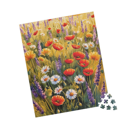 Field of Wildflowers Jigsaw Puzzle, Flowers with Butterflies Floral Landscape Game, 252 520 1014 Piece Nature Lover Gift for Friend Puzzle The Puzzle Chest
