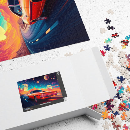 Retro Car Jigsaw Puzzle - Cosmic Scene, Gifts for Car Lovers, Nostalgic Mindfulness Activity for Family Game Night or Solo Fun, Brain Teaser Puzzle The Puzzle Chest