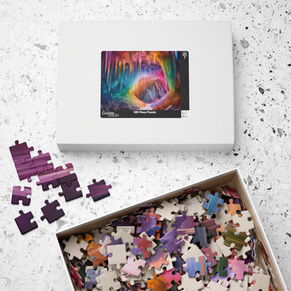 Crystal Craven Trippy Puzzle, Colorful Fantasy Mystical Rainbow Cave Scene, Challenging Jigsaw Game, Fun Family Activity, Meditation Tool Puzzle The Puzzle Chest